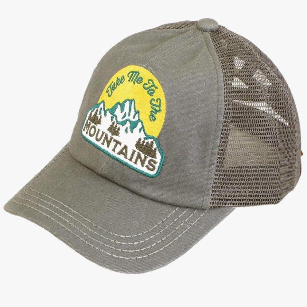C.C Take me to the Mountains Ponytail Trucker Hat